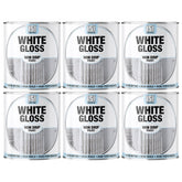 6X White Gloss Non-Drip Paint 300ml Tin Paint